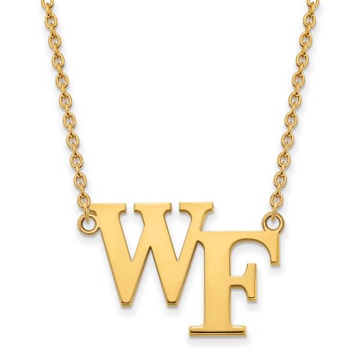 Black Bow Jewelry 14k Yellow Gold Wake Forest Demon Deacons NCAA Necklace 18 Inch