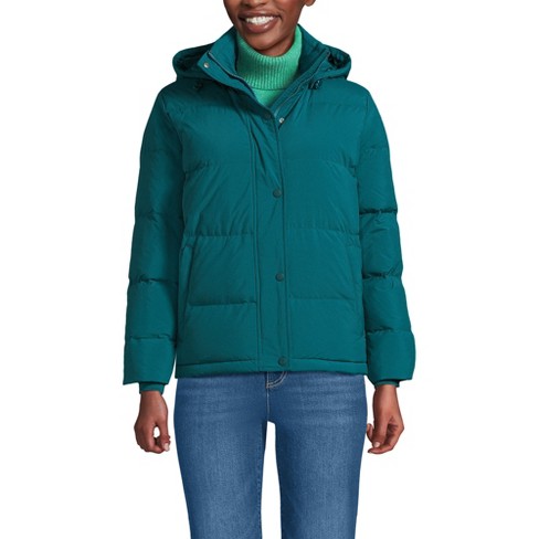 Lands End Women s Petite Wide Channel 600 Down Puffer Jacket X small Evening Teal Target
