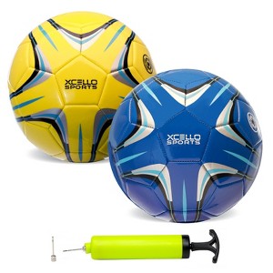 Xcello Sports Soccer Ball S3 2-Pack (Blue + Yellow) - 1 of 4