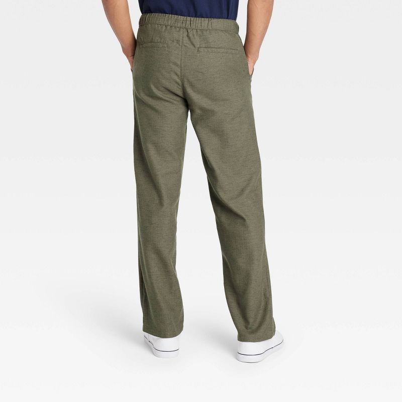 Men&#39;s Regular Fit Linen Straight Trousers - Goodfellow &#38; Co&#8482;, 3 of 5