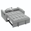 CAVINAS 55.51" Versatile Foldable Sofa Bed, Modern Velvet Sofa, Adjustable Back and with USB Port and Ashtray and Swivel Phone Stand - 3 of 4