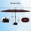 Jojoka 15FT Large Patio Umbrella with Base,Double-Sided Outdoor Market Rectangle Umbrellas for 2-8 People - 4 of 4