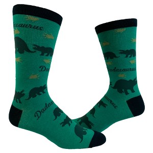 Crazy Dog T-Shirts Men's Dadasaurus Socks Funny Fathers Day Dad Dinosaur T-Rex Graphic Novelty Footwear - 1 of 4