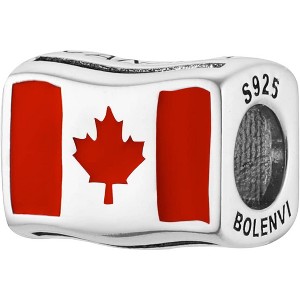 Sterling Silver Travel Charm - World Flags Country Bead for Bracelets, Gift for Mom & Daughter - 1 of 4