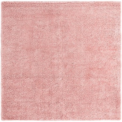 Davos Shag 8' Square Dusty Rose Synthetic Area Rug