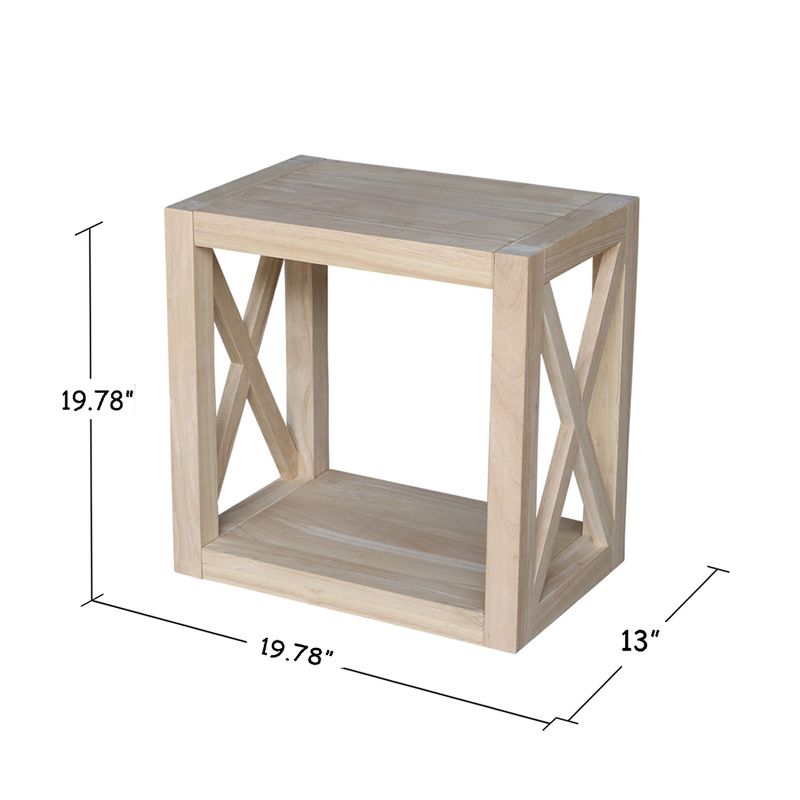 Hampton Solid Wood Narrow End Table Unfinished - International Concepts, 5 of 9