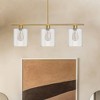 3-Light Gold Modern Kitchen Island Pendant Light Fixtures, Linear Chandelier Hanging Light with Clear Glass Shade - 3 of 4