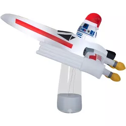 Gemmy Christmas Airblown Inflatable Star Wars X Wing with R2 D2™, 6 ft Tall, White