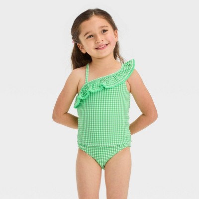 Image of Baby Girls' Ruffle Tankini Set - Cat & Jack™ Green 12M