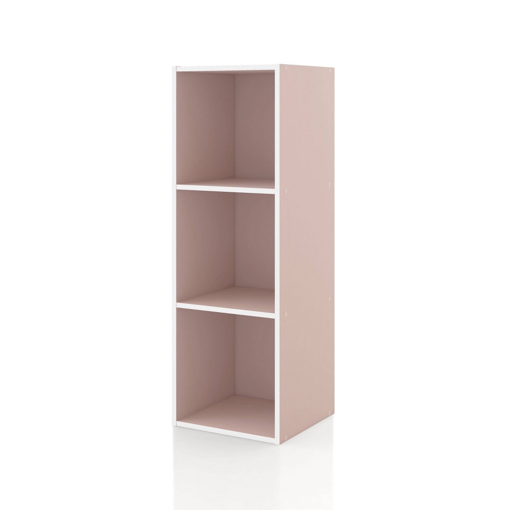 Photos - Garden & Outdoor Decoration 24/7 Shop At Home 35.3" Silkpath Modern 3 Cube Stackable and Modular Bookcase Light Pink