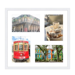 PosterPalooza | White Finish Collage Frame - White Mat, 20 Frame Sizes to Choose From, UV Acrylic - 1 of 4