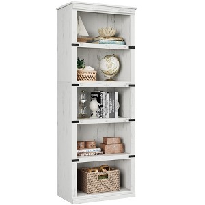 3/ 5-Tier Book Shelf, Tall Floor Standing Bookshelf, Modern Wide Display Storage Shelves for Home Office Living Room Bedroom - 1 of 4