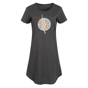 Women's Avatar: The Last Airbender Aang Crest Graphic T-shirt Dress - Heather Charcoal - Small - 1 of 4