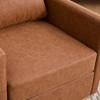 Vynxaria 30.7"W Upholstered Square Swivel Accent Chair and Comfy Accent Single Sofa Chair, 360 Degree Club Chair, Lounge Armchair - 4 of 4