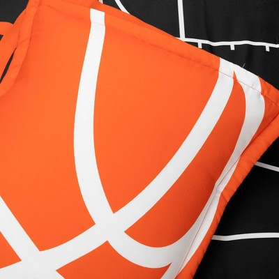 Twin Black and Orange Reversible Microfiber Basketball Comforter