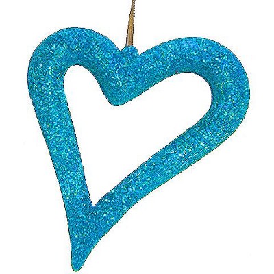 Kurt S. Adler 5" Glitter Asymmetrical Heart Christmas Ornament - Jazzy Blue