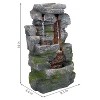 Sunnydaze Indoor Home Office Polyresin Towering Cave Waterfall Tabletop Water Fountain with LED Light - 14" - 3 of 4