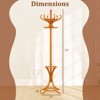 Costway Wood Standing Hat Coat Rack Jacket Bag Hanger Tree 12 Hooks Umbrella Stand - 3 of 4