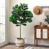 5.2 Ft Artificial Fiddle Leaf Fig Tree - 62 Realistic Leaves Indoor/Outdoor Faux Plant - 4 of 4
