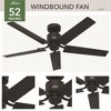Hunter 52" Windbound Ceiling Fan Matte Black Finish - Modern Industrial Design with WhisperWind Motor for Quiet Performance - 2 of 4
