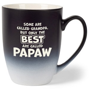 Elanze Designs Best Are Called Papaw Two Toned Ombre Matte Black and White 12 ounce Ceramic Stoneware Coffee Cup Mug - 1 of 4