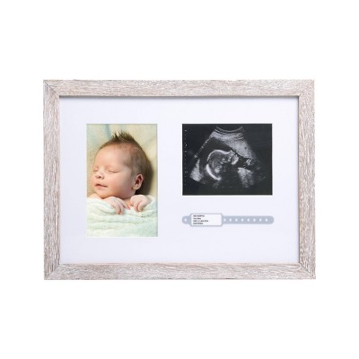 Pearhead Hospital ID Bracelet and Sonogram Picture Frame - Rustic
