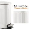 LunaLulinlk White Stainless Steel 1.6 Gallon Bathroom Trash Can with Lid, Small Trash Can - 2 of 4