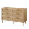 Storage Kitchen and Dining Cabinets Bedroom Dresser with 6 Rattan Drawers for Kids room Living Room Entry-Tanpinhause - 2 of 4