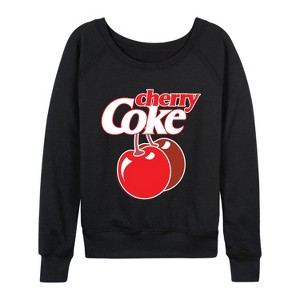 Women's - Coca-Cola - Very Cherry Coke Lightweight French Terry Wide Neck Long Sleeve Graphic Shirt - 1 of 4
