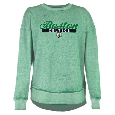NBA Boston Celtics Women's Burnout Crew Neck Fleece Sweatshirt