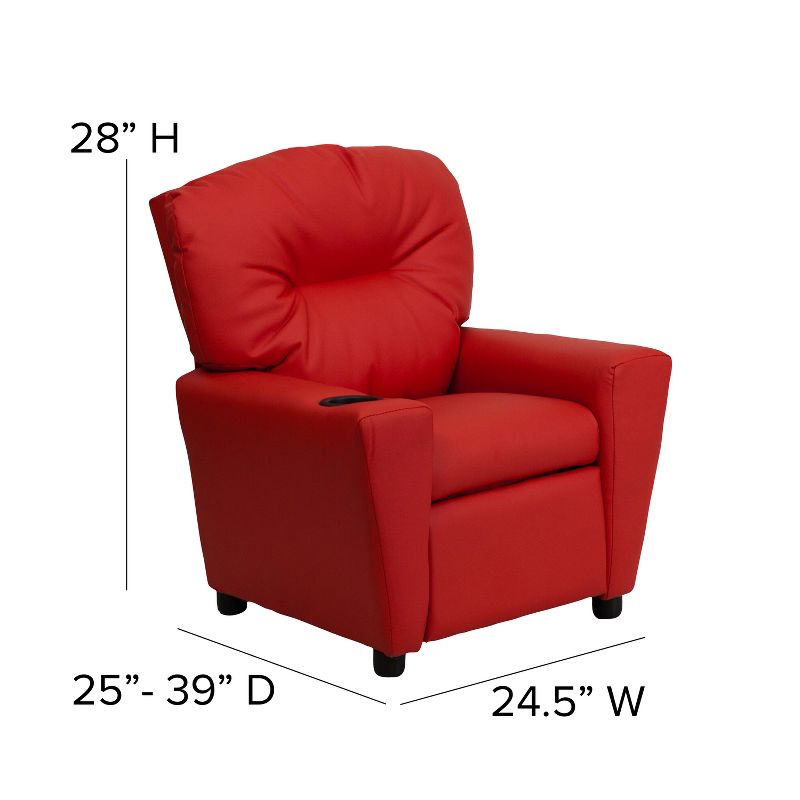 Flash Furniture Contemporary Kids Recliner with Cup Holder, 4 of 12