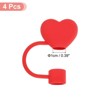 Unique Bargains Silicone Removable Washable Flexible Drinking Straw Cover Cap 4 Pcs - 2 of 4