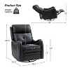 Set of 2 Flavio Genuine Leather Swivel Rocker Recliner with nailhead trims for living room | ARTFUL LIVING DESIGN - 3 of 4