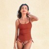 Women's Ruched Tankini Top & Floral Mid Waisted Bottoms Tankini Set Swimsuit - Cupshe - 3 of 4