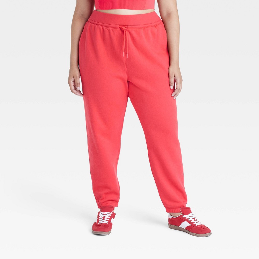 Women's Fleece High-Rise Jogger Sweatpants - All In Motion™ Red XXL