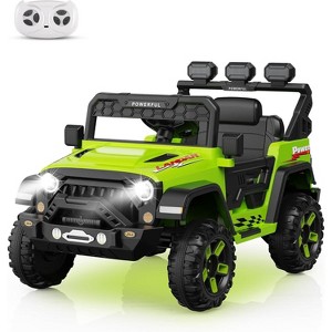 Kids Electric Vehicle, 12V Battery Powered Ride On Car with 2.4G Remote Control, 3 Speed Ride On Toy, Soft Start, LED Lights - 1 of 4