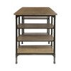 Vynxaria 6-Shelf Counter Height Writing Desk Natural Rustic Black Metal Modern Traditional Aesthetic for Home Office Study - 4 of 4