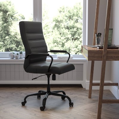 Black Leather High Back Ergonomic Executive Swivel Chair