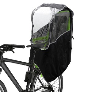 Unique Bargains Bike Seat Rain Cover Waterproof Canopy for Rear Seat PVC Black Clear 1 Pcs - 1 of 4
