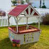 Funphix Hangout Hut, Kids Outdoor Wooden Playhouse with Sandbox & Tic Tac Toe - image 2 of 4