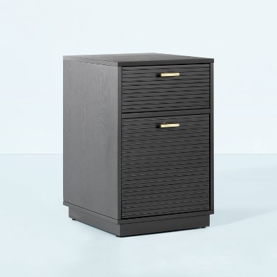 Grooved Wood 2-Drawer Vertical Filing Cabinet - Black - Hearth & Hand™ with Magnolia
