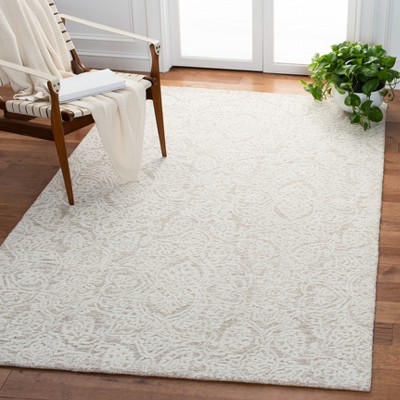 Natural Ivory Hand-Tufted Wool Round Area Rug