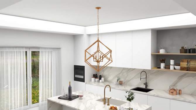 Modern Metal Chandelier with Link Style Chain Gold - Olivia &#38; May, 2 of 18, play video