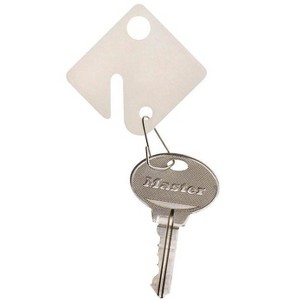 Master Lock 7117D Rectangle Key Tags, Plastic, Bag of 20, White - 1 of 1