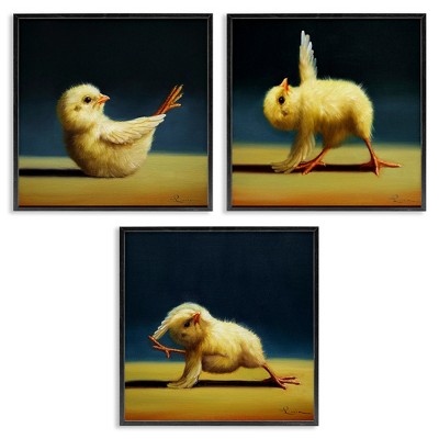 Stupell Industries Yoga Chick Trio Funny Farm Animals, 17" x 17"
