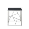 VYNXARIA 20 Inch Modern Glass End Table with Geometric Metal Frame, Accent Table Nightstand Furniture Corner Table for Living Room,Chrom - 3 of 4