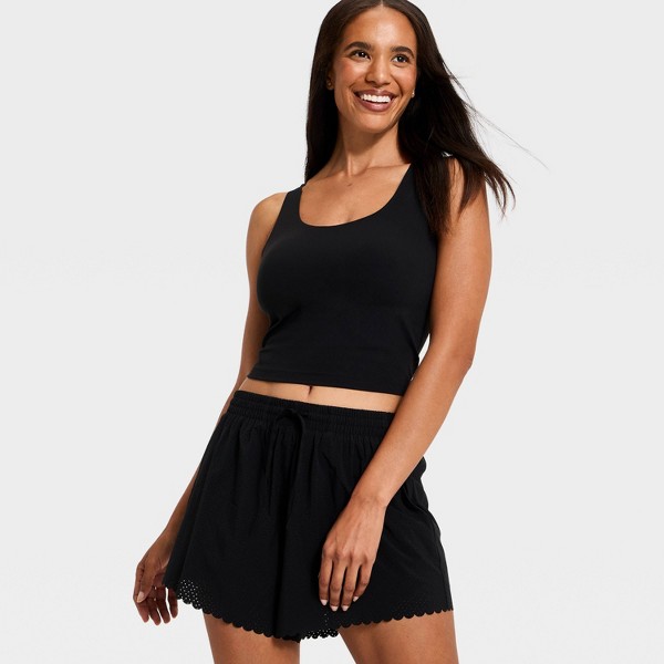 Shorts para Correr de Cintura Media con Borde de Festón y Perforaciones de 3" para Mujer - All In Motion™ 3