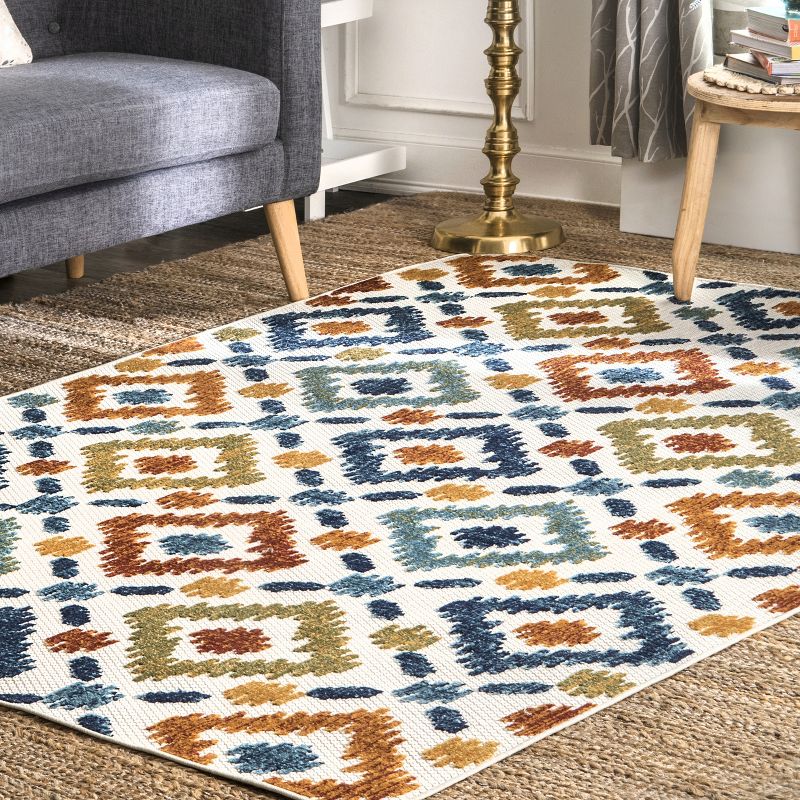 nuLOOM Indoor/Outdoor Transitional Labyrinth Area Rug, 3 of 10