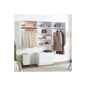 HomeStock Devi Series 31.5–94.5in. W  Modular Closet System Wall Mount Double Hanging Rods 6-Shelf Wood Closet System - 1 of 4