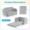 Costway 2-in-1 Kids Couch Folding Toddler Chair with Blanket Gift for 3+ Kids Multicolor/Gray/Pink - 3 of 4